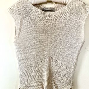 All Saints 100% Linen Knit Cream Colored Top (Sz Small)